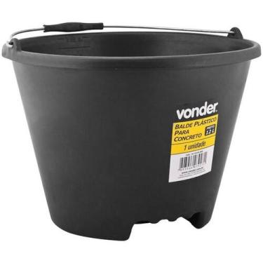 Imagem de Balde Plástico para Concreto Preto 12 Litros - 33.15.012.000 - VONDER