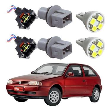 Imagem de Kit 2 Soquete, 2 Conector, 2 Lâmpada T10 Led Gol 80 - 95 - DPAULA