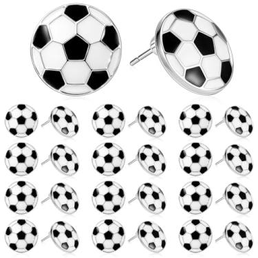 Imagem de Loetere 12 pares de brincos de vôlei a granel para mulheres, esportes, futebol, beisebol, softball, tema de softball, joias para amantes, presentes, acessórios, jogos e meninas, about 0.9 inch, Metal