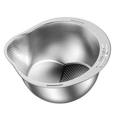 Imagem de Bothyi Tigela de lavagem de arroz, escorredor, cesta de drenagem, utensílios de cozinha multifuncionais para macarrão de vegetais