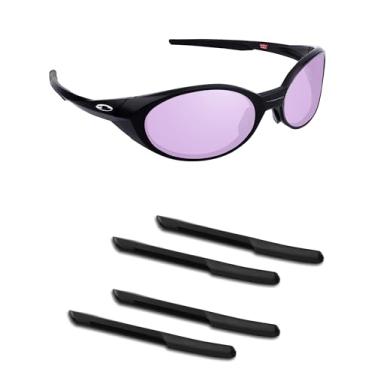 Imagem de Handwith 2 pares de meias de silicone macio para óculos de sol Oakley Eye Jacket Redux OO9438, antiderrapante, ajuste confortável, óculos, braço, peças sobressalentes, kit de substituição preto