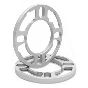 Imagem de LUJIANI Pacote com 2 espaçadores universais de roda, espaçador de roda de substituição fundido de 0,39" (10 mm) de espessura para 4 e 5 terminais rodas/aros, serve para vários parafusos padrão de 98 a