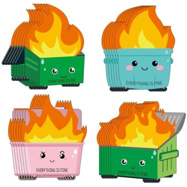 Imagem de INCOK Notas adesivas para lixeira - 24 peças de acessórios de mesa de lixo em forma de lareira, blocos de notas autoadesivos engraçados em forma de lixo para o trabalho, novidades para listar