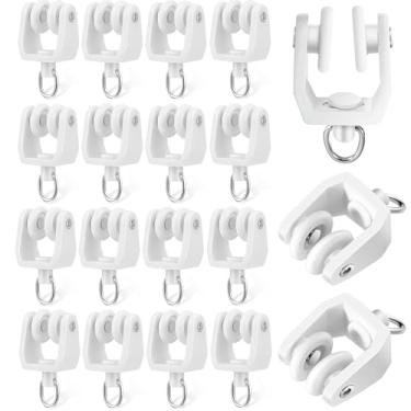 Imagem de Manwetye 50 rolos de trilho de cortina de roda dupla silenciosa, planadores deslizantes de plástico de 11 mm para trilhos dobráveis de teto e chuveiro, polia de trilho de cortina lisa para janelas