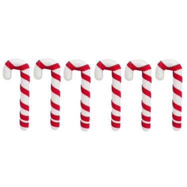 Imagem de Kit 6 Pendentes para Árvore de Natal Bengala Doce Enfeite Natalino