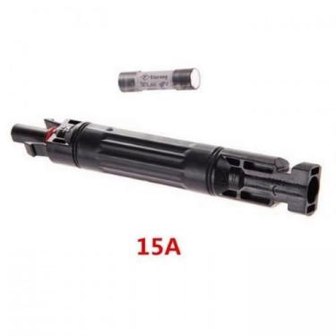 Imagem de Conector Solar MC4 com Fusível de 15 Amperes e Tensão de 1000VCC - Sun