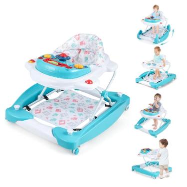 Imagem de 6 em 1 Baby Walker. Baby Walker com rodas. Altura ajustável. Música. Luzes. Modo de bal...
