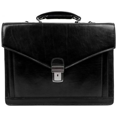 Imagem de Bolsa Maleta de Couro Masculina para Laptop, TIME RESISTANCE, Preto