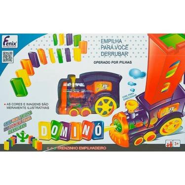 Imagem de Trem Empilhadeiro Dominó 160 Peças Luz e Som Colorido