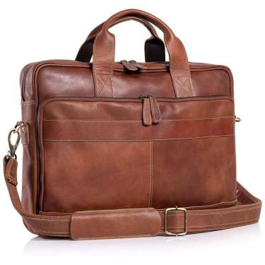 Imagem de Bolsa, Maleta de Couro Masculina para Laptop, KOMALS PASSION LEATHER, Marrom