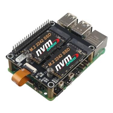 Imagem de ZDE ZP518 PCIe para Dual M.2 HAT Key M NVMe SSD PCIe Placa de Adaptador de Unidade de Estado Sólido Placa Adaptador para Raspberry Pi 5 Suporte M.2 NVMe SSD 2230 2242