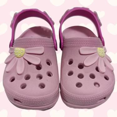 Imagem de Sandália Infantil Feminina Babuche Estampa de Flor Leve e Confortavel 