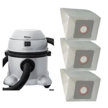 Imagem de SACO FILTRO DESCARTÁVEL PARA ASPIRADOR DE PÓ PHILCO PA10 Contém 3 unidades