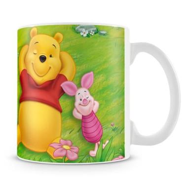 Imagem de Caneca de Porcelana Ursinho Pooh e Leitão - 325ml - Amo Canecas