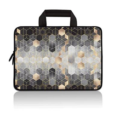 Imagem de Capa universal para tablet de 7 a 9 polegadas ultra-portátil, bolsa de transporte de neoprene compatível com Apple iPad Mini, Samsung, Google, HP, Acer (Geometria)