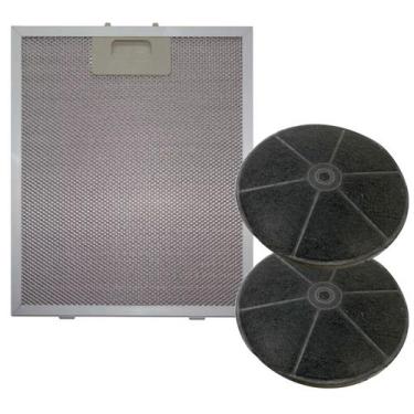 Imagem de 2 Filtro Aluminio + 2 Carvão Para Coifa Philco PCO90G - Brazan