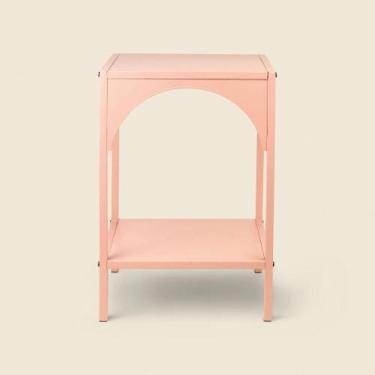 Imagem de Mesa Lateral Arcos Metal Rosa - ACASA