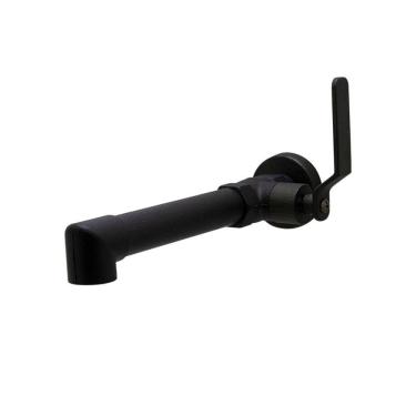 Imagem de Torneira Pia Lavatório Banheiro Parede Industrial Rustico Preto Fosco Alavanca Metal Luxo