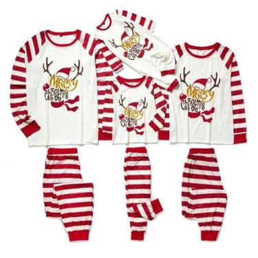 Imagem de Conjunto de pijamas de Natal Foughi Family, algodão xadrez verde