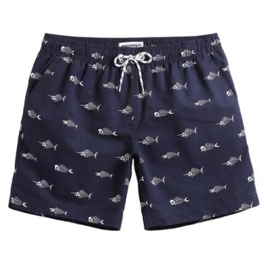 Imagem de Shorts de banho mamagic, calções de banho masculinos Slim Fit Quick Dr