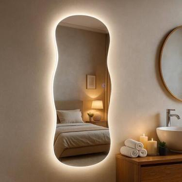 Imagem de Espelho Grande 110x40cm Corpo Inteiro para Quarto Sala Corredor Banhei