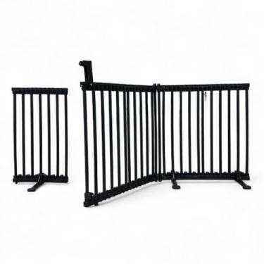 Imagem de Cercado Jardim & Piscina Modular 2,92m com Portão 5cm Espaçamento Altura 60‑80‑100cm Cores Preto ou Branco Extensível Seguro para Crianças e Pets