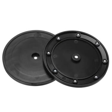 Imagem de Suporte giratório de 10,4 cm com rolamentos de esferas de aço, base giratória anular Lazy Susan para armários de canto de cozinha, anular de 1 cm com anel de borracha preta, pacote com 2