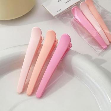Imagem de Grampos de cabelo para pentear, 3 peças de grampos de cabelo de jacaré de plástico antiderrapante colorido, rosa