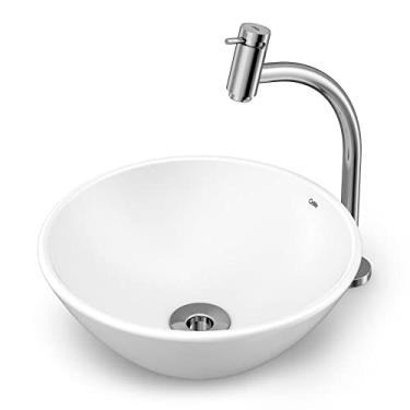 Imagem de Kit Cuba de Apoio R1, 35 cm, com Torneira Bica Alta, 40cm, e Complementos de Instalação BASIC Branco - Celite