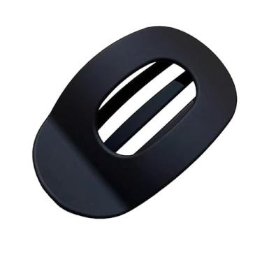Imagem de Grampos de cabelo grandes foscos para mulheres – Grampo de cabelo retangular de bico de pato para cabelos grossos, acessórios de cabelo com design minimalista antiderrapante (preto)