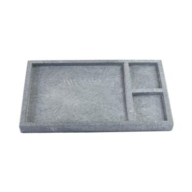 Imagem de Tábua Pedra Sabão Borda Pé Divisórias Para Servir P 30x15cm
