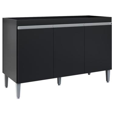 Imagem de Balcao Para Pia Sem Tampo 120 Cm Manu Preto Reajl Moveis Preto