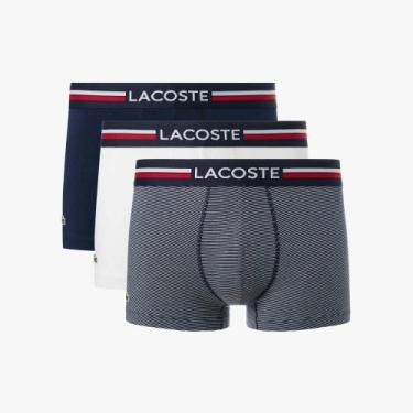 Imagem de Cuecas Trunk Stretch 3-Pack - LACOSTE, M, Azul escuro