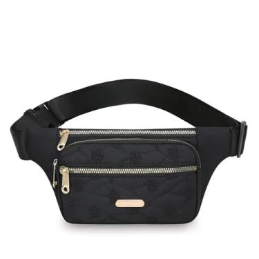 Imagem de Pochete transversal para homens e mulheres, bolsa de cintura moderna com alça ajustável para viagens, esportes, corrida, Preto, Simplicidade