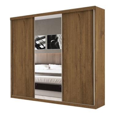 Imagem de Guarda Roupa Casal 3 Portas De Correr E 3 Espelhos Evidence Minastex Freijó
