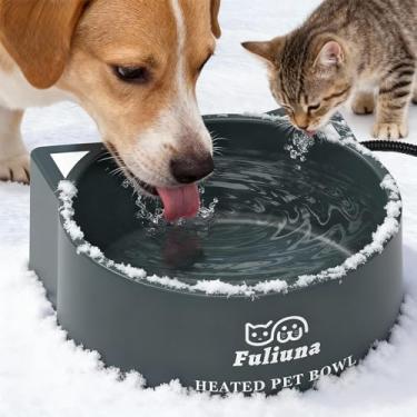 Imagem de Alpcouts Tigela grande de água aquecida para cães e gatos, tigela aquecida à prova d'água para animais de estimação de galinhas e coelhos, tigela aquecida para cães para o inverno, 30 watts.
