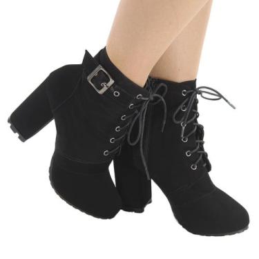 Imagem de Bota feminina salto alto bloco preto er143 - EMILIA RIBEIRO, 38, Preto