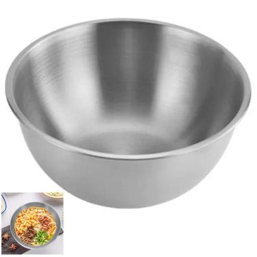 Imagem de Tigela Bowl Inox Bacia Cumbuca Preparo Receita Multiuso Salada Fruta Residencial Comercial Resistente Duravel