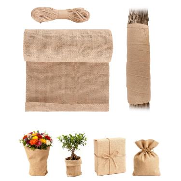 Imagem de MANOPAWS Envoltórios protetores de serapilheira de serapilheira de 20 cm × 40 cm, rolos de envoltório de árvore de serapilheira natural, bandagem para plantas de juta com cordas, faixas de árvores de