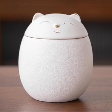 Imagem de Urna De Pet Pequena Para Lembrança Para Cinzas De Gato, Urna Em Forma De Gato, Urnas De Cerâmica Para Gatos Para Cinzas, Urnas De Cremação Para Animais De Estimação, Urn, Blue, Little