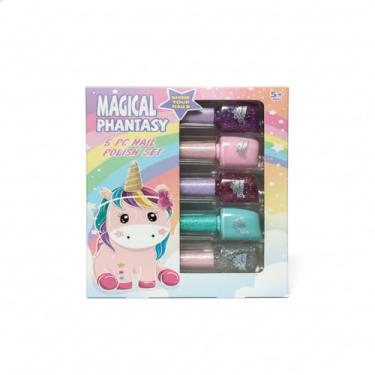 Imagem de Magical Phantasy Kit de Esmaltes Infantis, 5 Unidades, Coleção Unicórnio com Glitter, Cremoso e Lavável, para Crianças a partir de 5 Anos