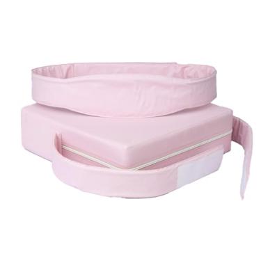 Imagem de Almofada Assento Infantil com Cinto de Segurança, PVC Impermeável, 35x35cm, Regulável, para Bebês 6 Meses a 7 Anos, Quadrada, Densidade 23, Lavável (Rosa)