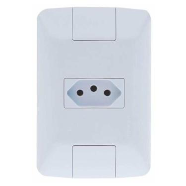 Imagem de Conjunto Tomada 20a Linha Aria Tramontina Placa Branca Modular Suporte Fixação Facilitada