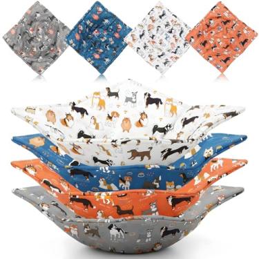 Imagem de Chengu 4 peças de tigela de micro-ondas estilo cachorro, suportes aconchegantes para comida quente, tigela de sopa, suporte de panela resistente ao calor, multiuso, acolchoado para prato de cozinha