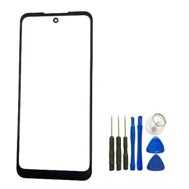 Imagem de UPONEW Para Motorola Moto G Play 2023 Lente de vidro do painel frontal externo da tela - Substituição da lente do painel de vidro externo da tela frontal preta com ferramenta de abertura (não LCD e