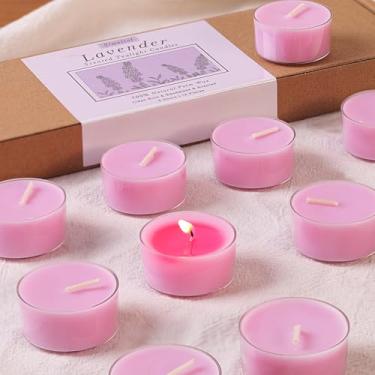 Imagem de Velas perfumadas de lavanda – pacote com 14, cera de palma 100% pura, queima de 6 horas, luzes roxas de chá de aromaterapia para relaxamento, spa, meditação, quarto, queima limpa e sem fumaça