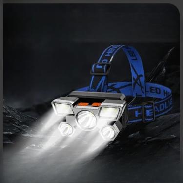 Imagem de AICOOL Lanterna Holofote De Cabeça 5 LED Super Brilhante À Prova D 'Água USB Recarregável 4 modos(1 kit)