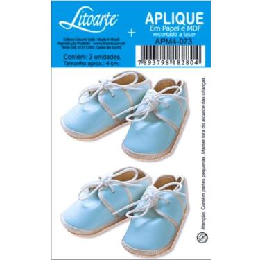 Imagem de Aplique MDF - Sapatinho Baby Boy - 2 unidades (pares)