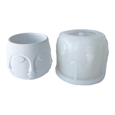Imagem de Molde de silicone para vaso de flores e cimento de concreto, molde de vaso de flores, resina epóxi, suporte de pincéis de maquiagem