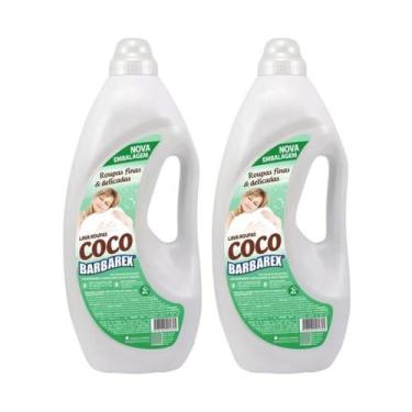 Imagem de Kit 2 Lava Roupas Sabão Liquido Fragância Coco 2 Litros - Barbarex